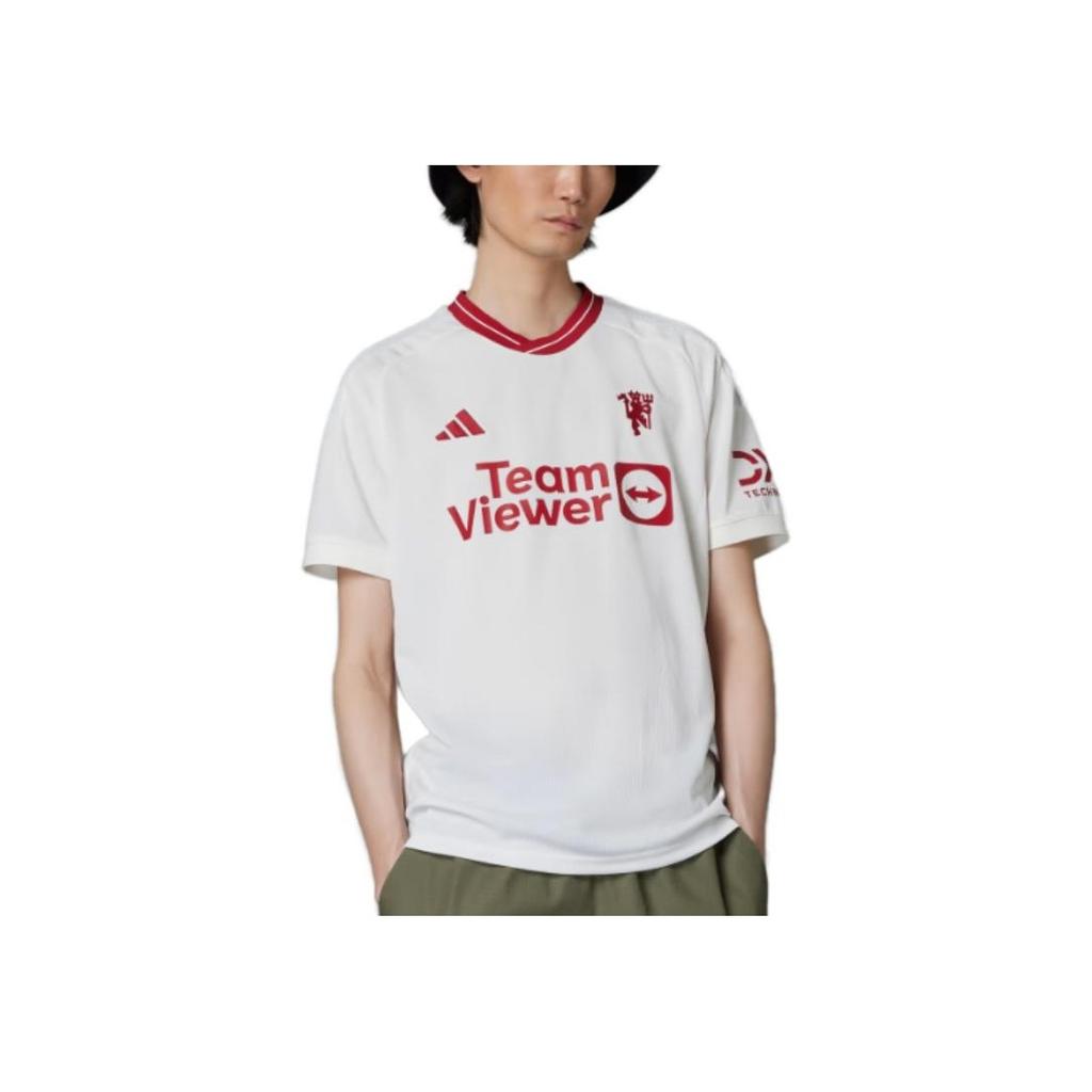 Adidas Manchester United 23/24 Eco-Friendly Casual Soccer Jersey Men Jersey Cloud-White IP1741