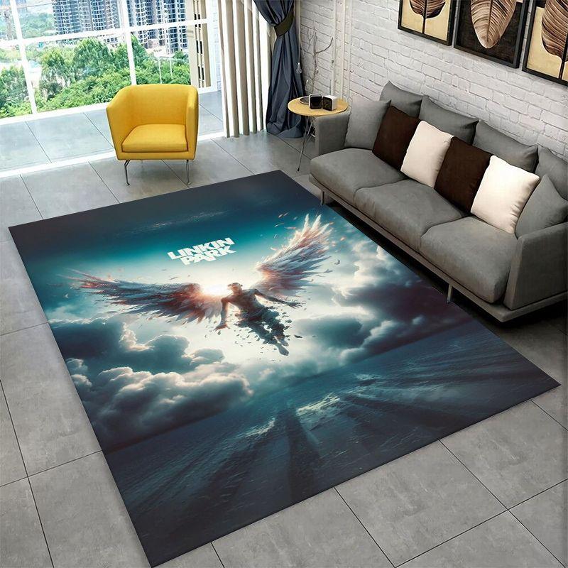 Retro L-Linkin Park Rock Band Carpet Rug for Playroom Bedroom Living Room Sofa Home Decor,kid Game Area Rug Non-slip Floor Mat