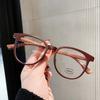 Vintage  Anti-Blue Light Eyeglasses Women Computer Goggles Optical Spectacle Eyewear Korean Fashion Wood Leg Plain Glasses