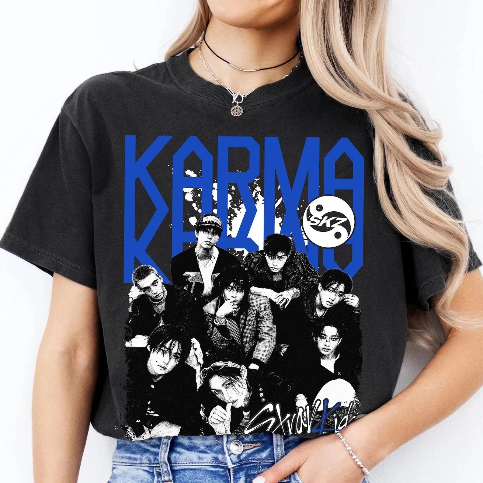 Stray Kids Karma Retro Bootleg Shirt Straykids World Tour Stray Kids Bangchan XXXL