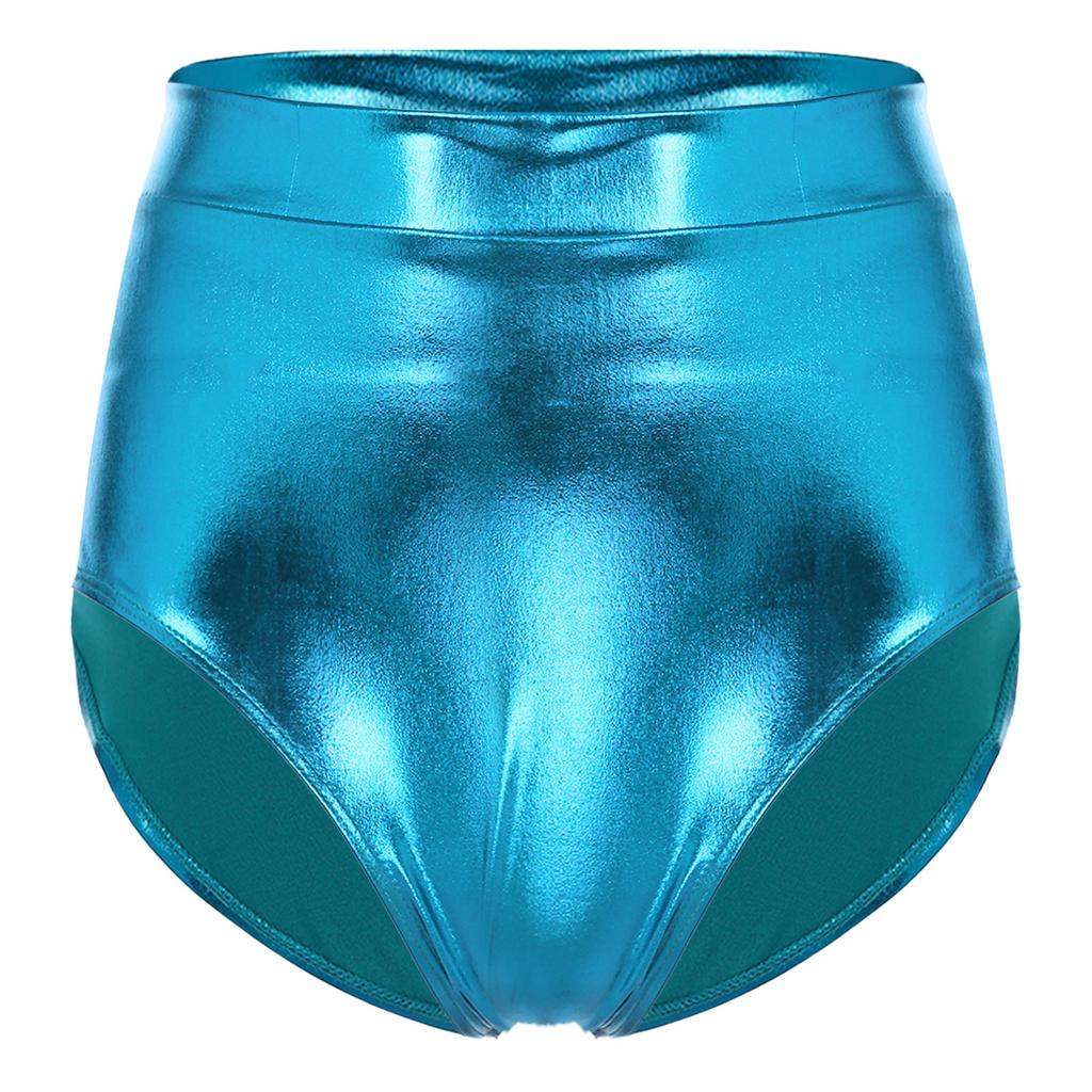 Women's Shorts Wetlook Hotpants Metallic Panties Shiny Stretch Dance Shorts Party Disco Night Club Costume