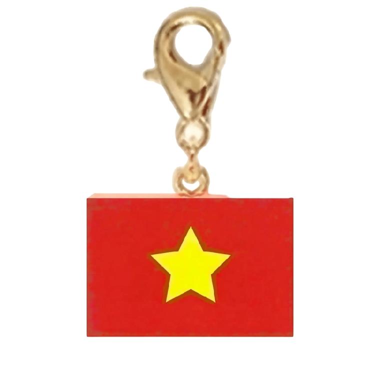Stainless Steel Country Flag Bracelet Pendant Hand Chain Charm Travel Wristlet Keychain with Lobster Clasp and Small Profile
