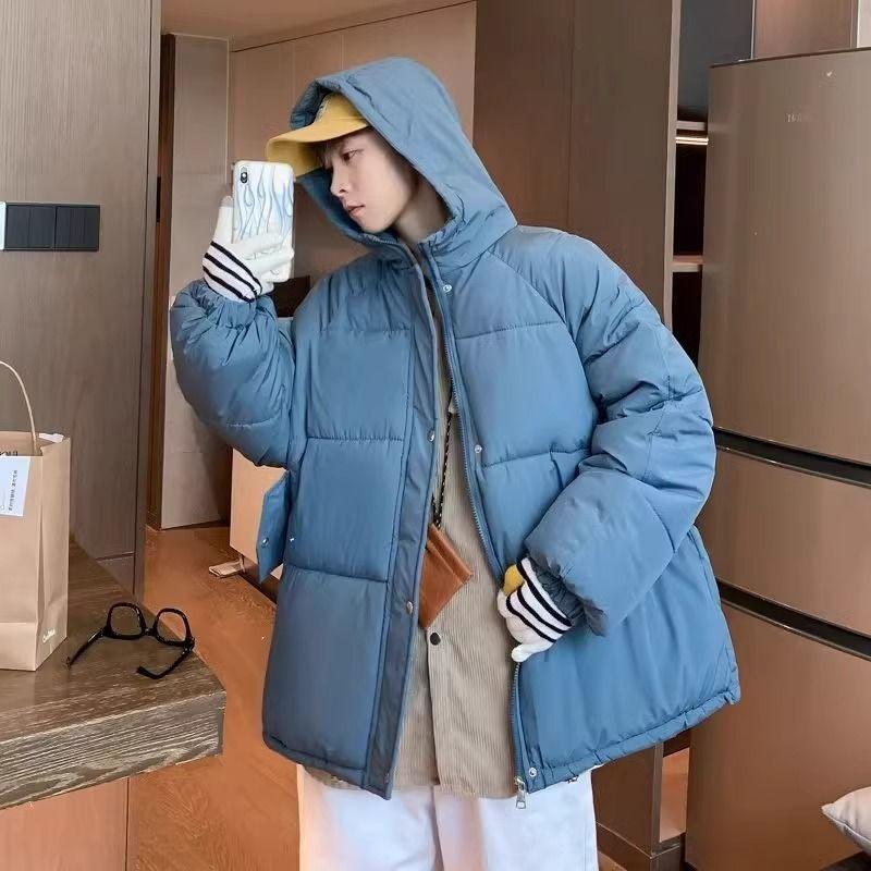 Winter Einfarbig Kapuzen Brotjacke Baumwolljacke Klassischer Winddichter Kragen Dicke Baumwolljacke für Herren und Damen