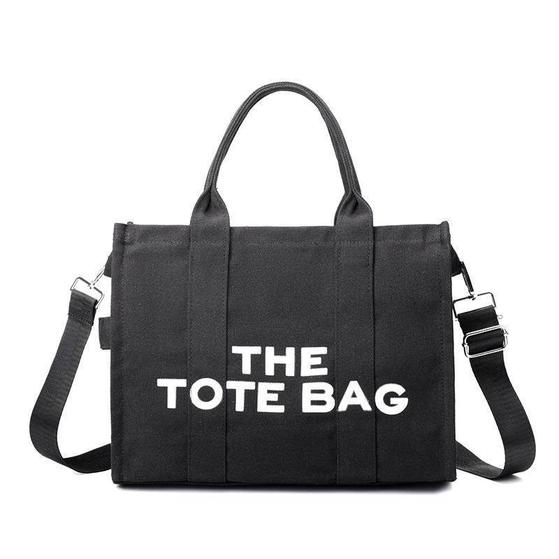 

2025 Women s bag Simple messenger bag Casual tote bag Alphabet printed canvas bag Large capacity shoulder bag Small 26 * 10 * 21