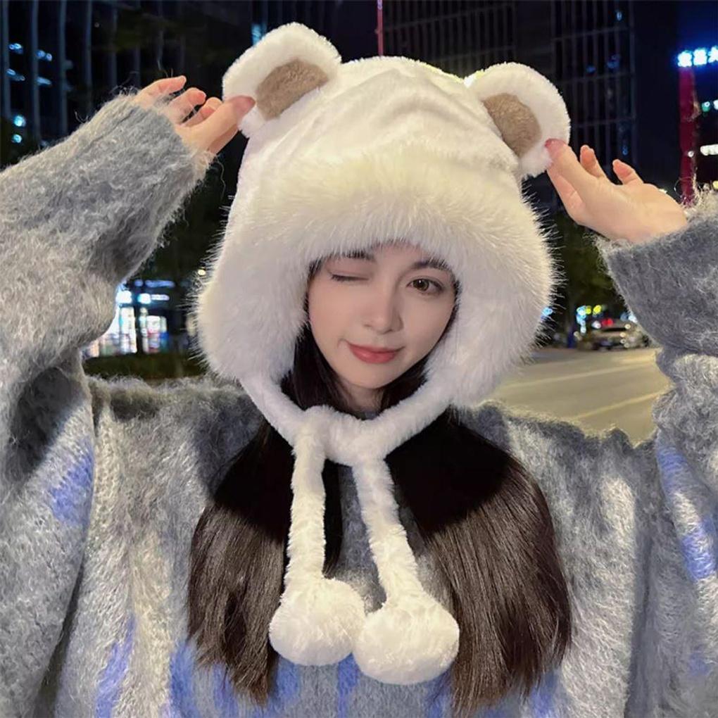Winter Warm Daily Bear Fur Warm Fur Chestnut Hat