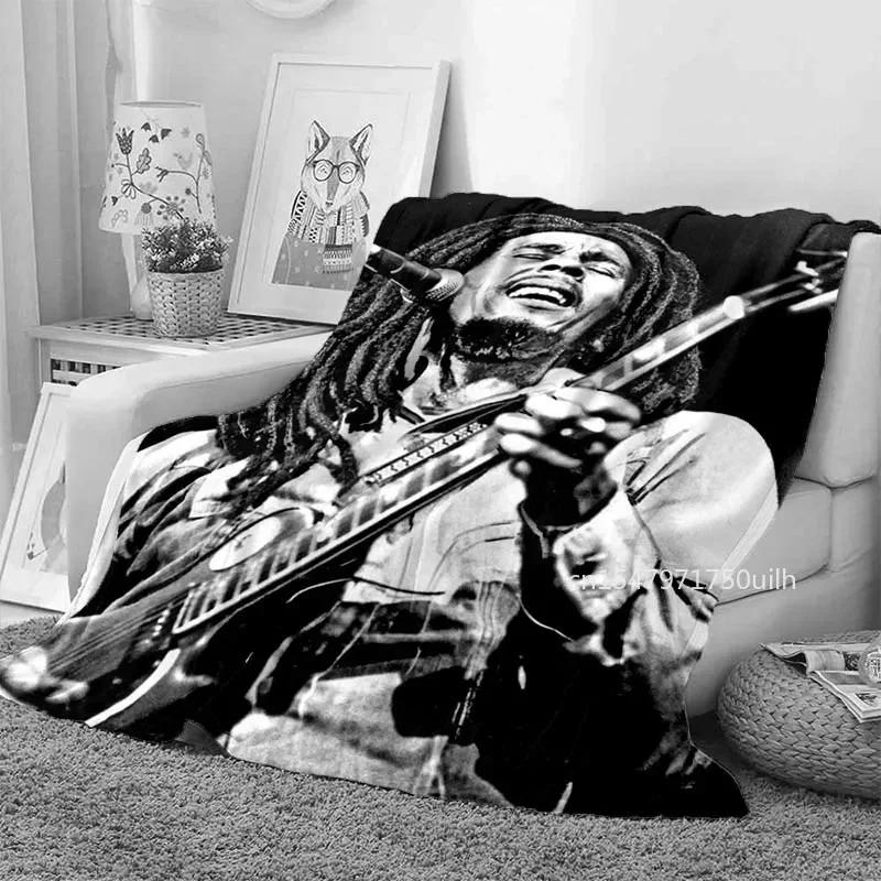 Bob Marley Album Blanket Reggae Music Jamaican Style Soft Flannel Blanket Portable Home Travel Sofa Blanket