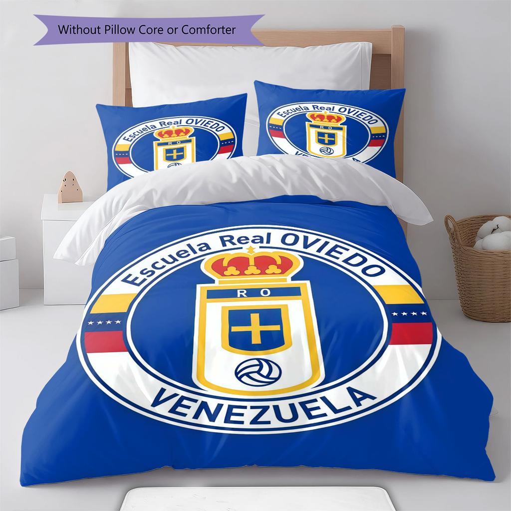 Set Copripiumino Trapuntato Real Oviedo Federa Decorazione per la Casa Regalo di Compleanno (1 * copripiumino + 2 * federa, senza nucleo)