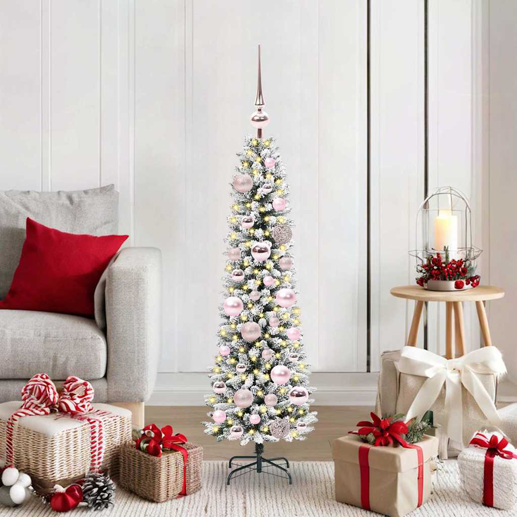 Artificial Christmas Tree with 150 LEDs and Stand White 120 cm