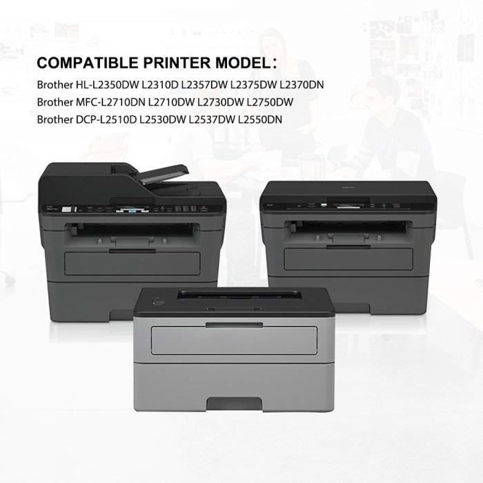 2 Pack Compatible TN-2420 (avec puce) Cartouche de Toner tn2420 Noir pour Brother HL-L2350DW MFC-L2710DN DCP-L2510D, 3000 feuilles
