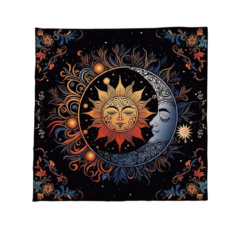 Divinations Tablecloth Sun Moon Pattern Astrology Tarots Card Tablecloth Altars Cloth Divinations Board Game Accessory