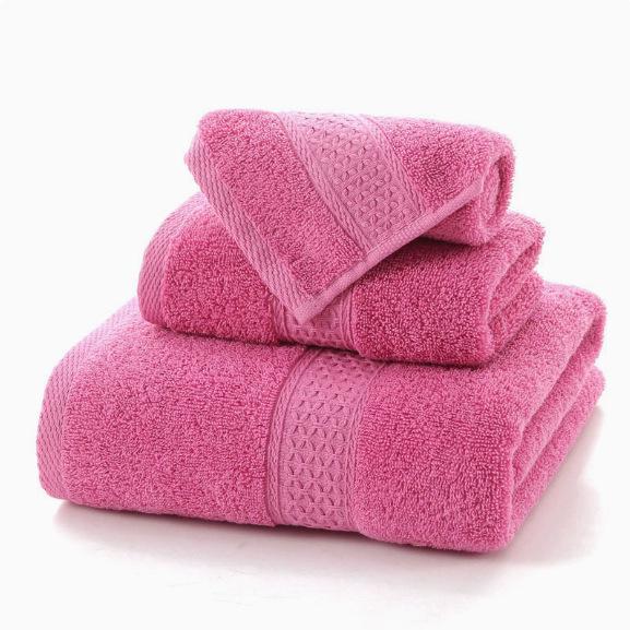 Soft Pure Cotton Bath Towel Set - 3-Piece Absorbent Combed Towels