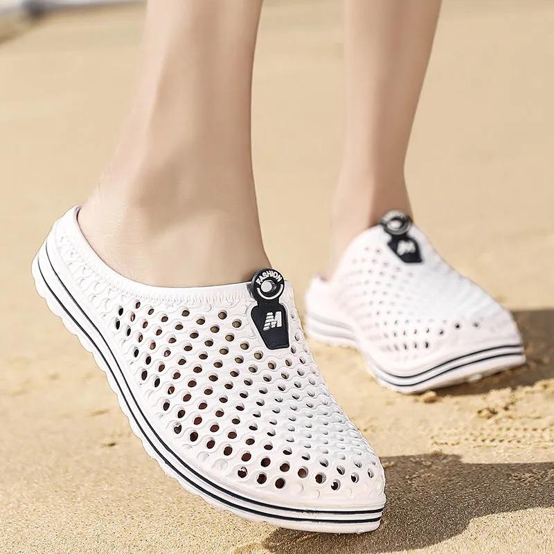 Pár Dírkové Boty Letní Sandály Baotou Plážové Boty Pánské a Dámské Pantofle Žabky Pánské Sandály Trendy Duté sandály Outdoorové polopantofle