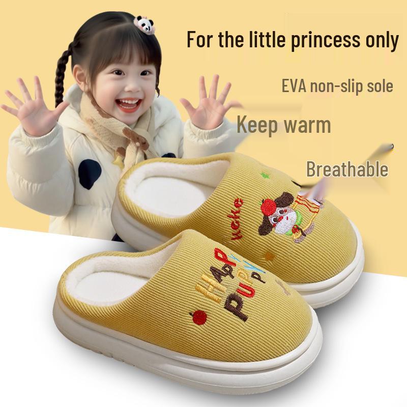 Varma Vinter Plysch Barn Halkfria Bomullstofflor - Föräldra-barn Hälskyddande Design för Pojkar och Flickor