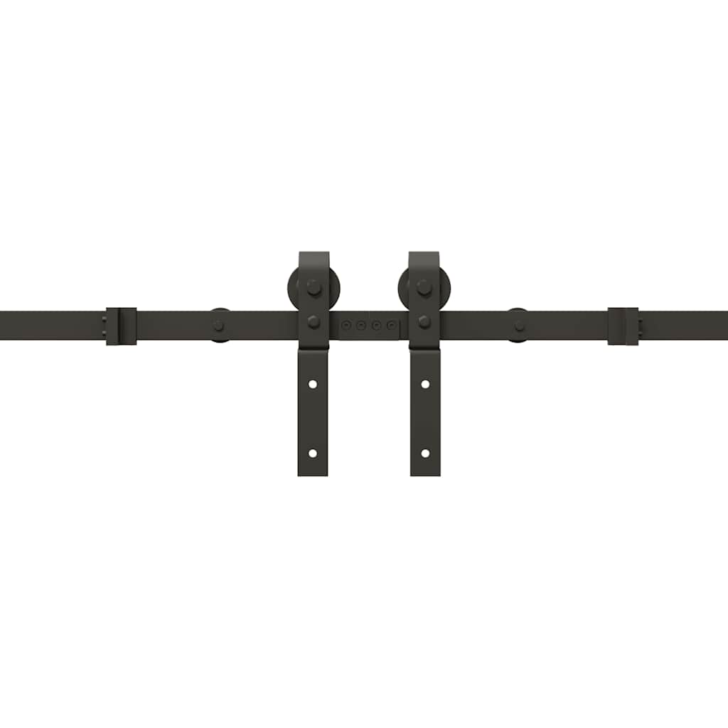 Sliding Door Hardware Set 400 Cm Steel Black