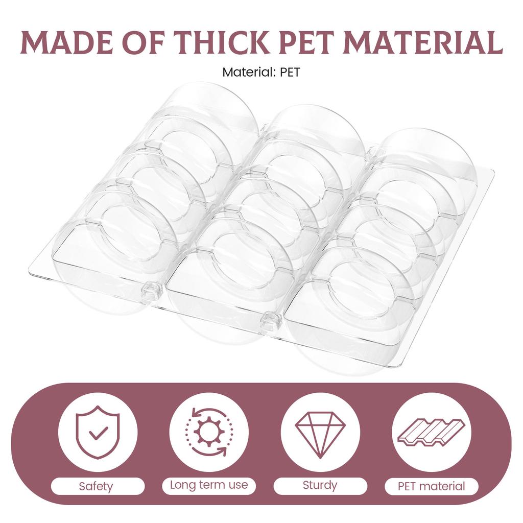 12Pcs Mini Dessert Cake Box Macaron Cake Container Transparent Cupcake Pastry Baking Packaging Boxes Wedding Party Supplies