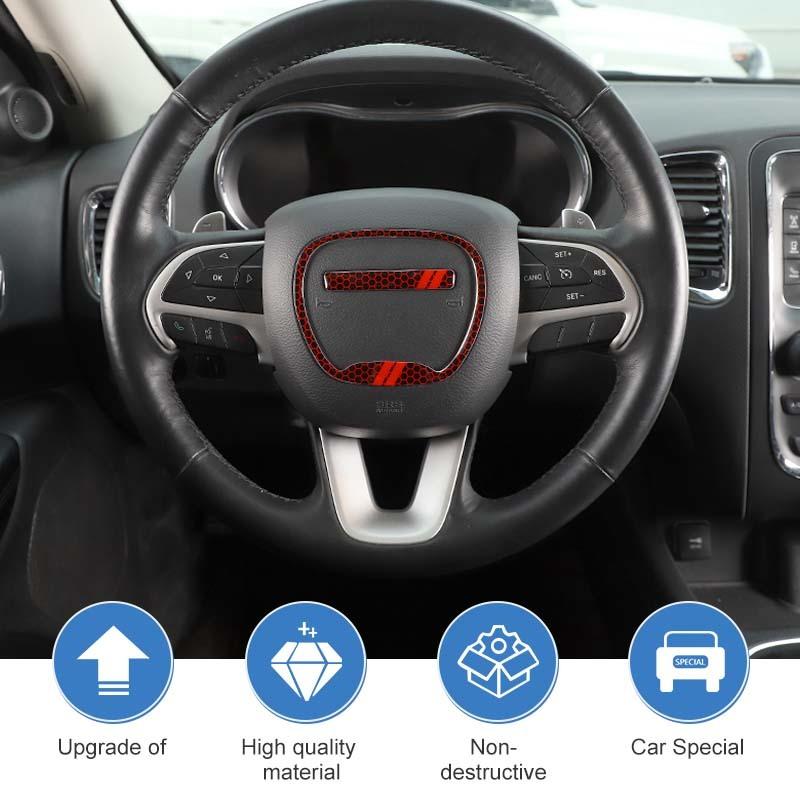 Steering Wheel Decoration Protective Cover For Dodge Charger For Challenger 2015 Up For Dodge Durango 2014 Up  Interior Accessories