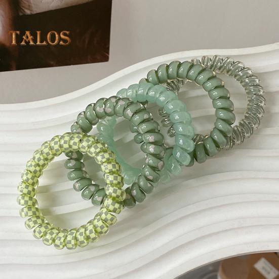5Pcs Small Spiral Hair Coils High Elastic Ponytail Holder Women Adjustable Phone Cord Hair Ties Versatile Scrunchie Hair Accessories
