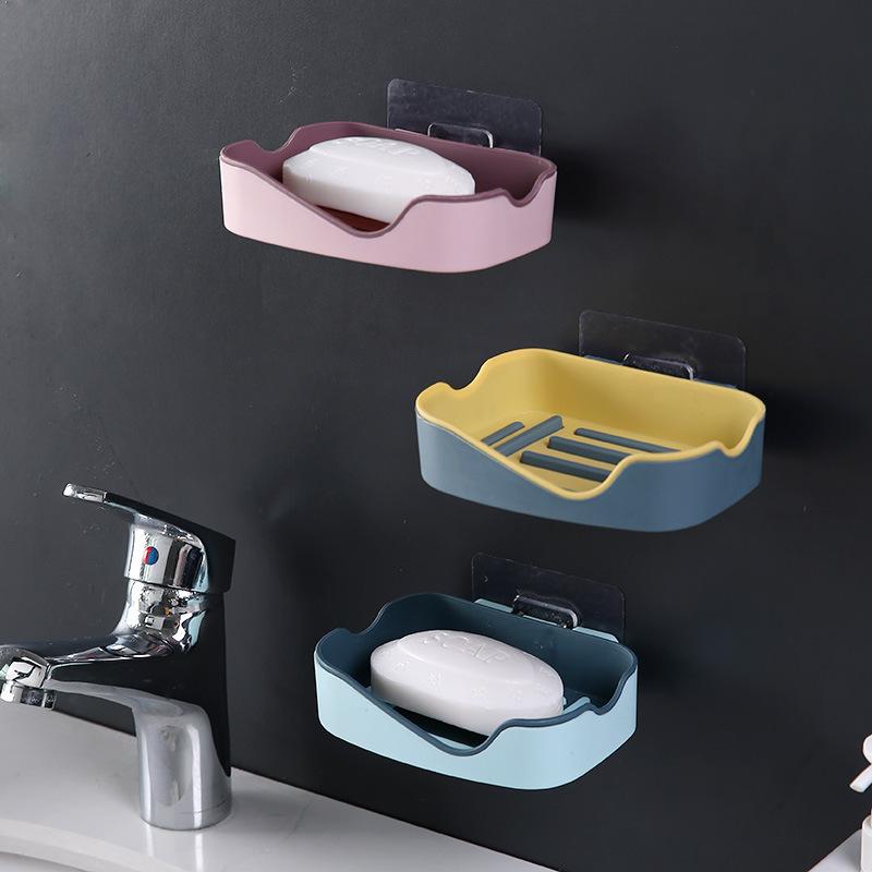 1Pc Soap Box Suction Cup Wall Mounted Soap Rack No Punching Soap Box Rack Household Creative Drain Portable Suction Cup Soap Box