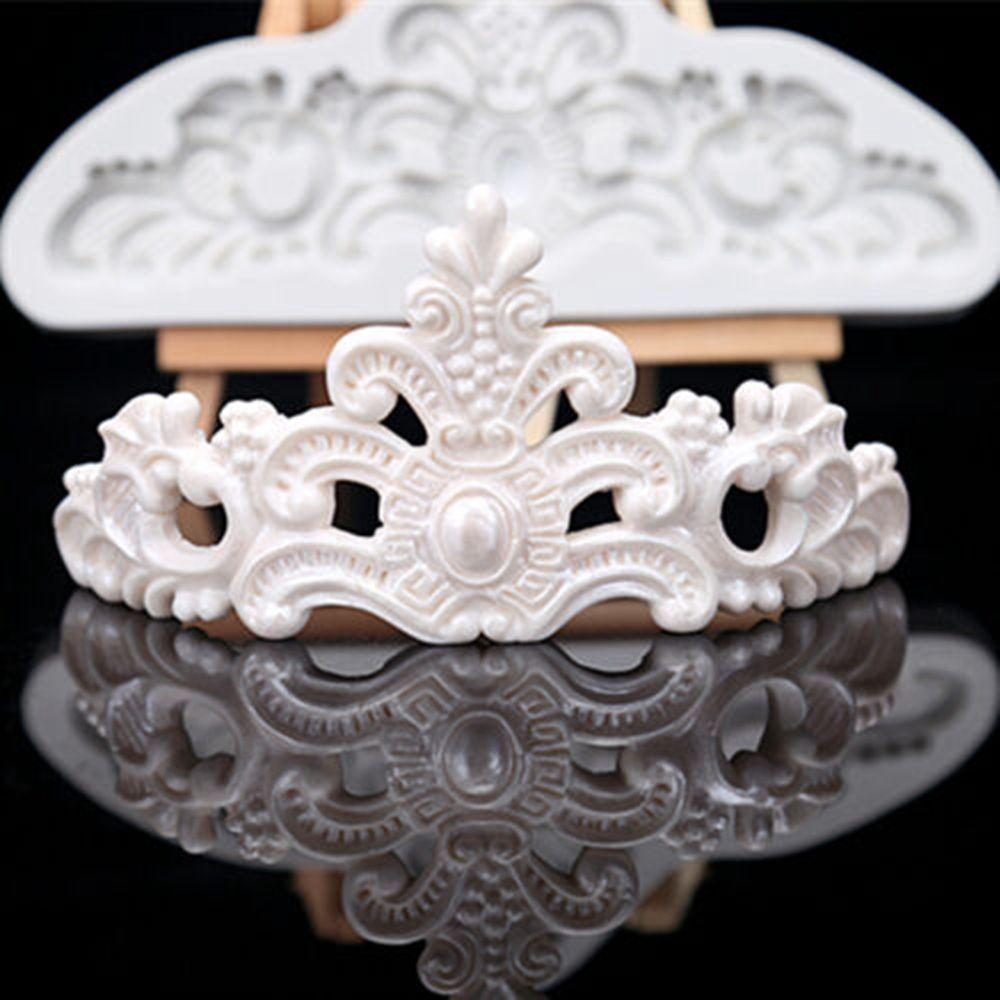 Cupcake Topper Baking Tool for Cake Crown Mold Baroque Relief Mould Cake Decorations Fondant Mold