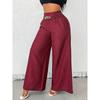 Fashion Retro High Waist Elastic Loose Wide Leg Pants Women Elegant Solid Street Casual Long Trousers Women Spring and Autumn Ladies Baggy Pants 25792