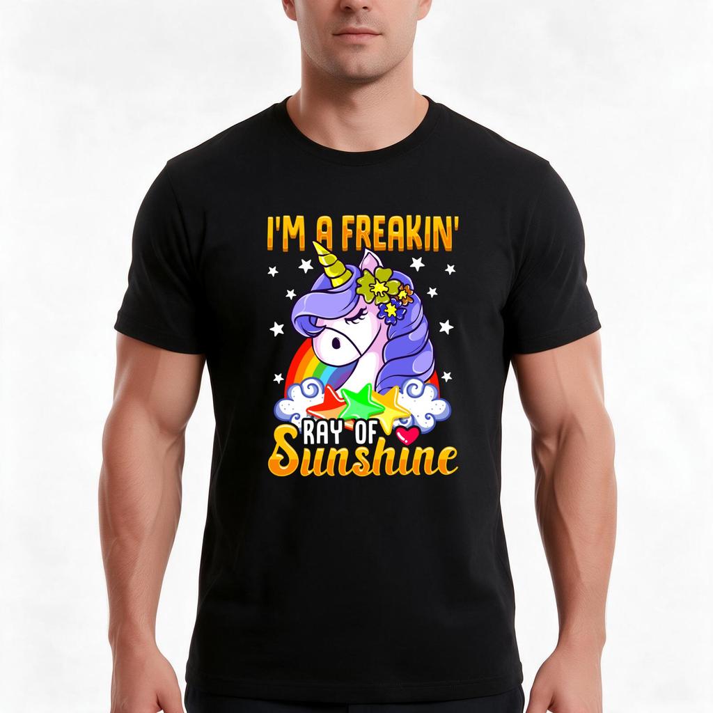 Sarcastic Im A Freakin Ray of Sunshine Unicorn TShirt Summer Casual Cotton Tee Oversized Streetwear Tops Unisex Unisex Women