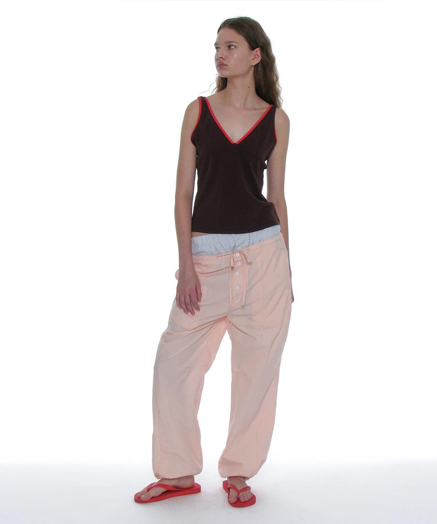 PARTIMENTO WOMEN Double Waist Parachute Pants_Pink