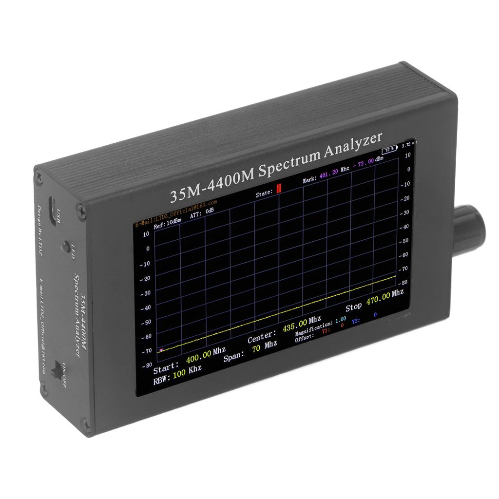 Frequency Analyzer Handheld 35‑4400MHZ Tiny RF Domain Analysis with Tracking Source Module