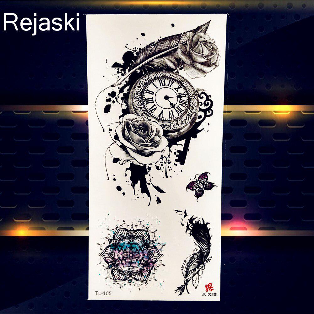 1 peça adesivo temporário de flor colorida tatuagem falsa à prova d'água para mulheres sexy beleza tatoos decalque