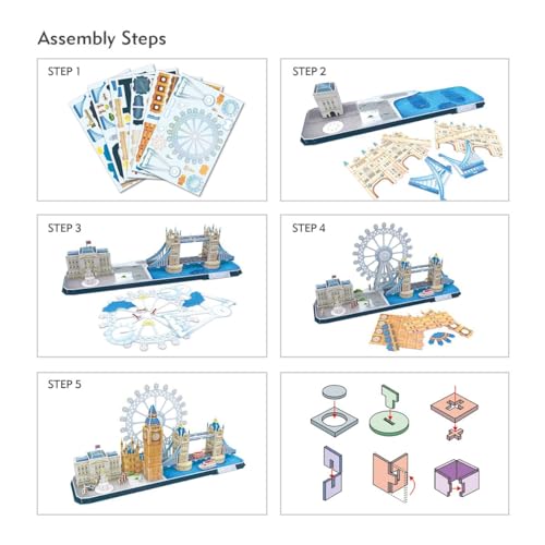 ASSYME Cubic Fan 3D Puzzle Craft Kit, No Glue or Tools Required, London, MC253h