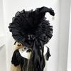 Lace Trim Gothic Hat Wide Brim Cosplay Costume Hat Dramatic Witch Hat  Women’s Costume