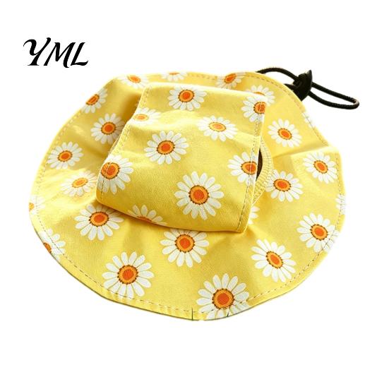 Comfortable Cat Hat with Ear Holes Beach Hat, Summer Cap Holes, Adjustable Pet Breathable Sun Protection for Cats Small Dogs Outdoor Hiking