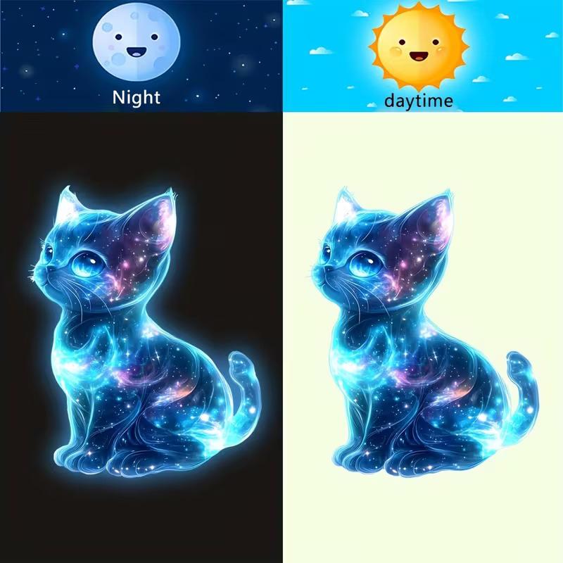 Glow-In-The-Dark Switch Sticker Frog Cat Design Self-Adhesive Removable Pvc Switch Decoration For Home, Bathroom, Bedroom