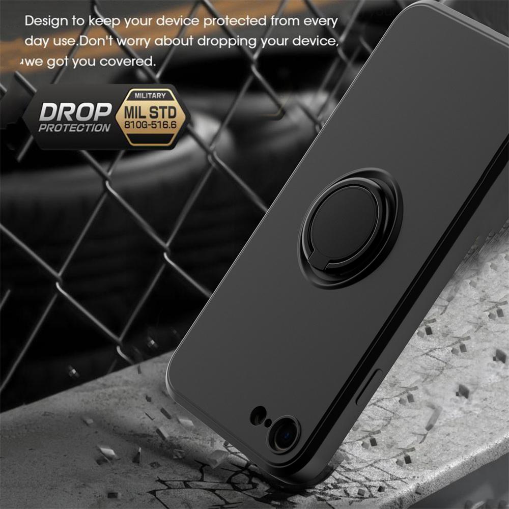 Luxury Liquid Silicone Magnetic Cases For For Iphone 15 14 13 12 11 Pro Max XS XR 6 6s 7 8 Plus SE  Soft Cover With Ring Holder