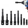 1 Set 1 4 Impact Socket Adapter and Reducer Set Square Socket Drill Bit Bar Adapter for Cordless Drill Conversion