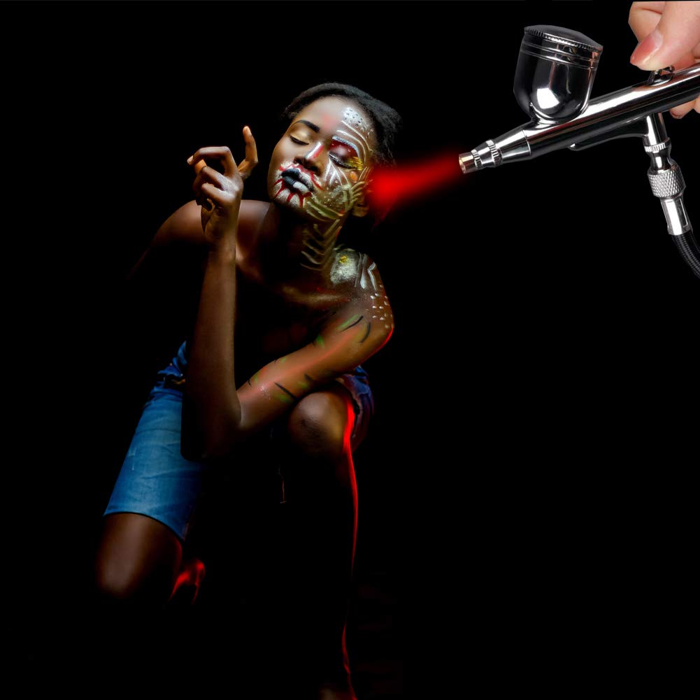 Ausuc Airbrush Mini Compressor Set Double Action Airbrush for Hobby Painting Spray Model Tattoo