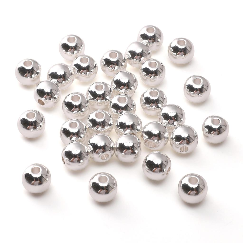 50–100 Stück Kupfer-Drehkugelperlen für DIY Halskette, Armband, Ohrringe, Schmuckherstellung, Bastelzubehör