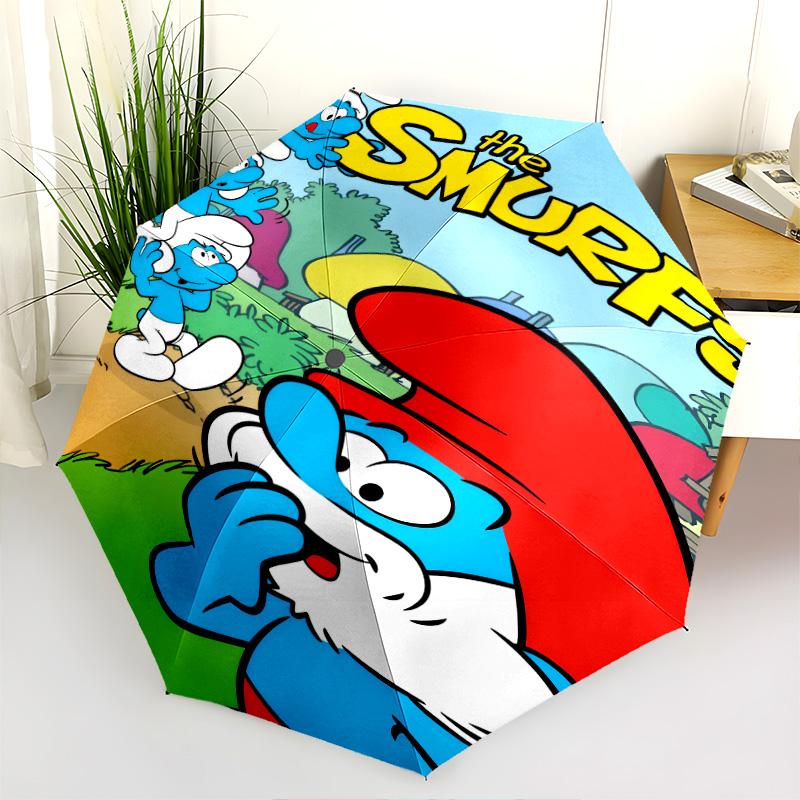 Spooky Smurfs Halloween Night Folding Umbrella Umbrella Suitable For All Seasons Umbrella Gift Sun Umbrella