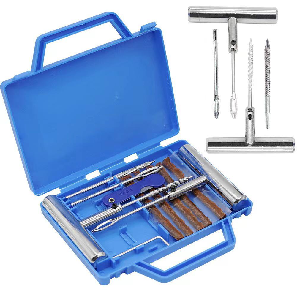 Emergency Tire Repair Kit: Vacuum Patches & Rubber Strips for Cars, Motorcycles, & EVs