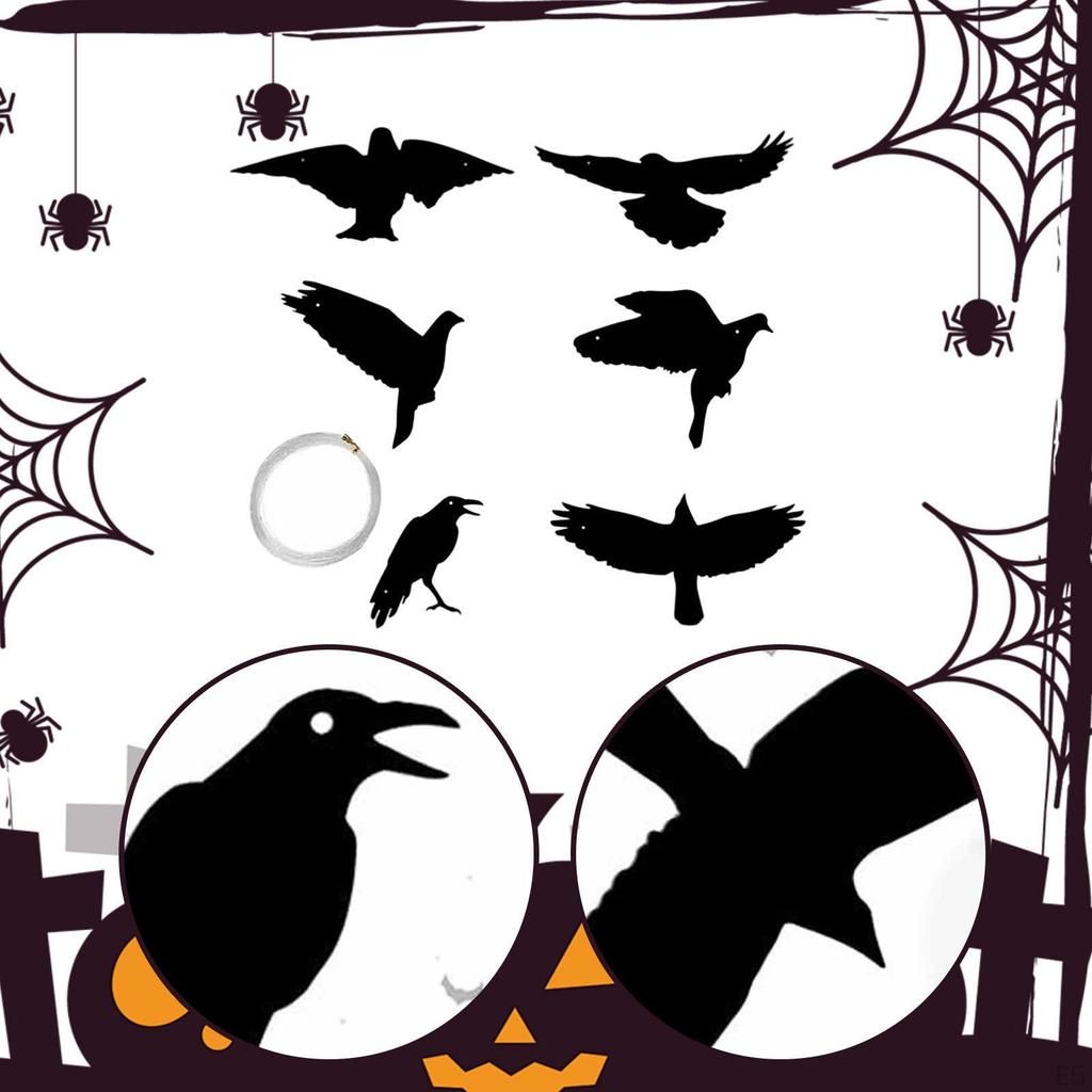 Černý Vrána Havran Halloweenská Dekorace na Strom Pokoj Domov Svatba