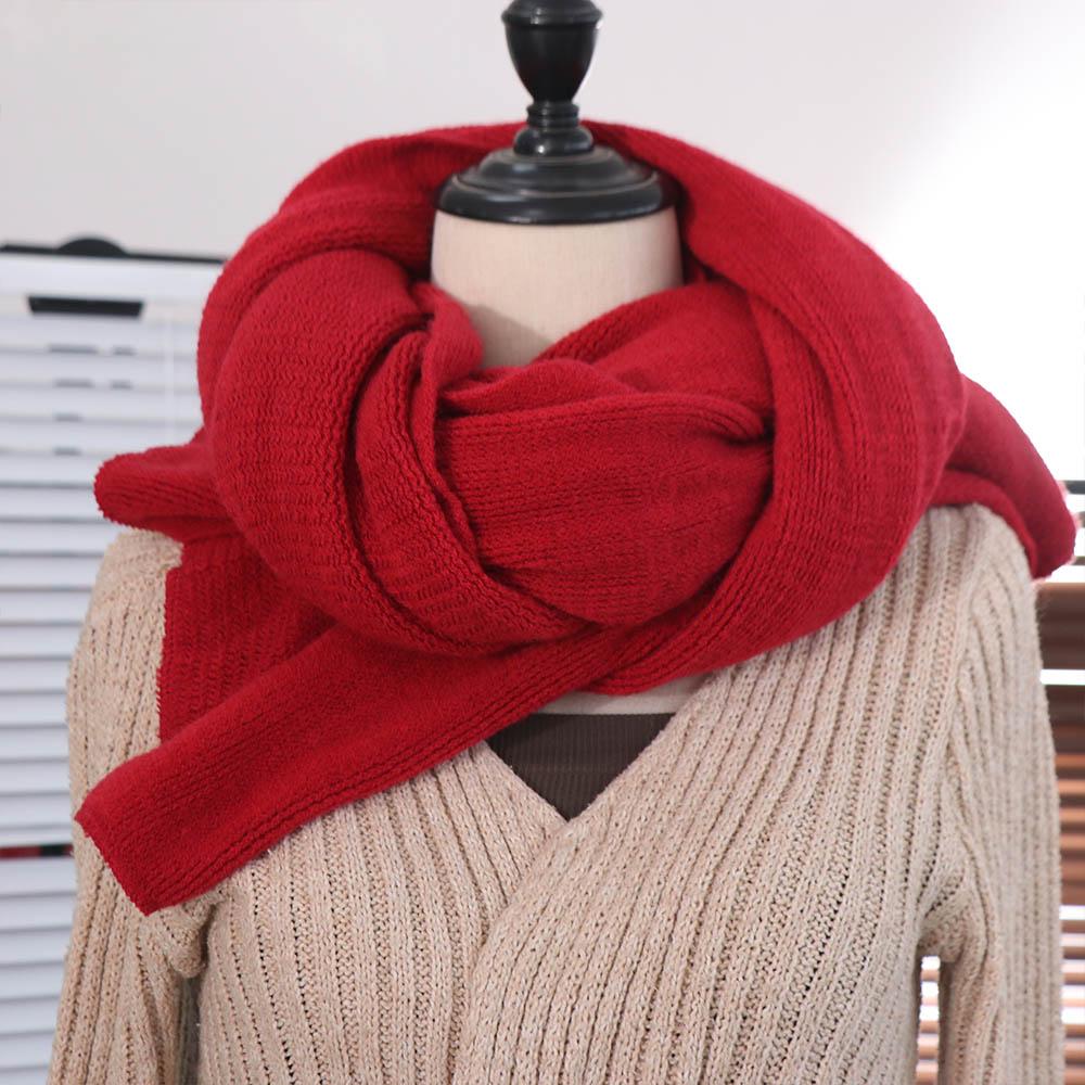 Simple Men Wool Scarf Solid Color Coldproof Scarf High Quality Winter Cashmere Scarf Males