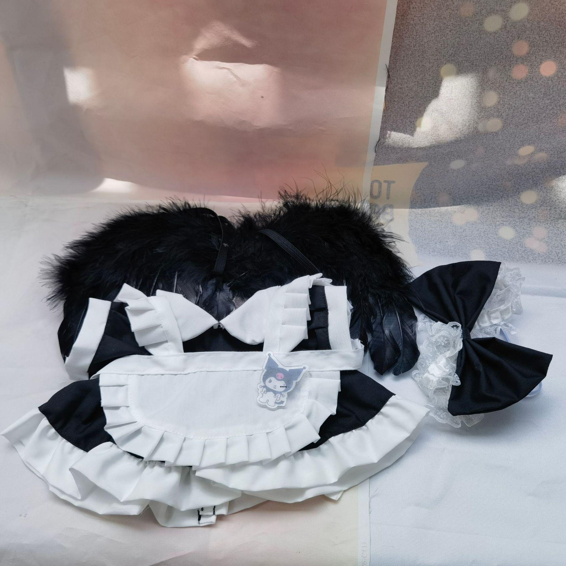 Medium Lina Bear Belle Kimono Starlight Dew Plush Toy Outfit - Black Maid Angel Edition For Medium Bear (Clothes Only)