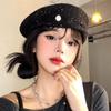 Hollowed Out Weave Hat Paillette Crochet Knitted Cap Elegant Sequin Beret Hat  Women