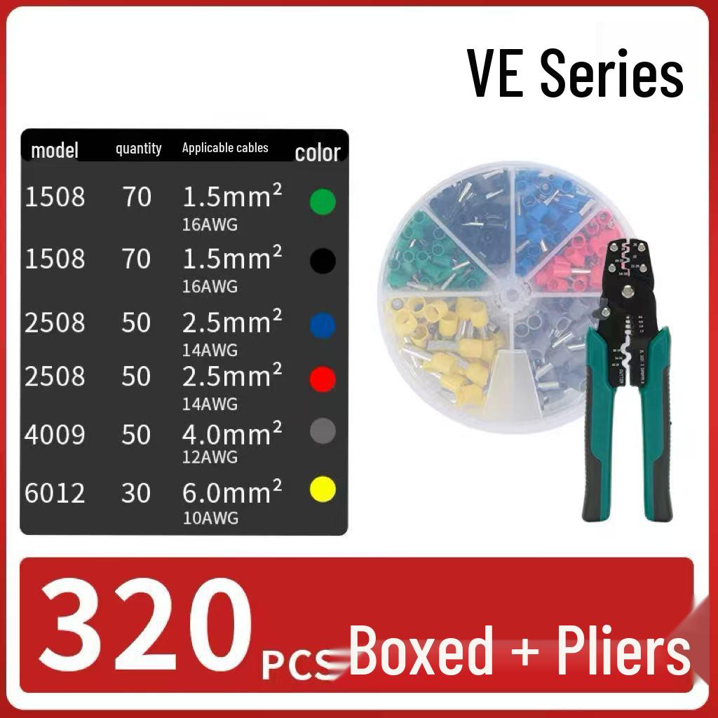 Cold-Pressed Copper Terminal Set with Crimping Pliers and Switch Panel