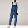 Pánské jednobarevné džínové overaly s bryndákem s mnoha kapsami Ležérní denní džínový overal Móda Streetwear Pánské podvazkové dlouhé kalhoty
