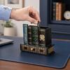 Verdickte Basis Stiftehalter Holz Buchförmiger Halter, Retro Schreibtisch mit Schublade, Buchförmiger Halter Kreativer Aufbewahrungsbehälter für Stifte Notizen