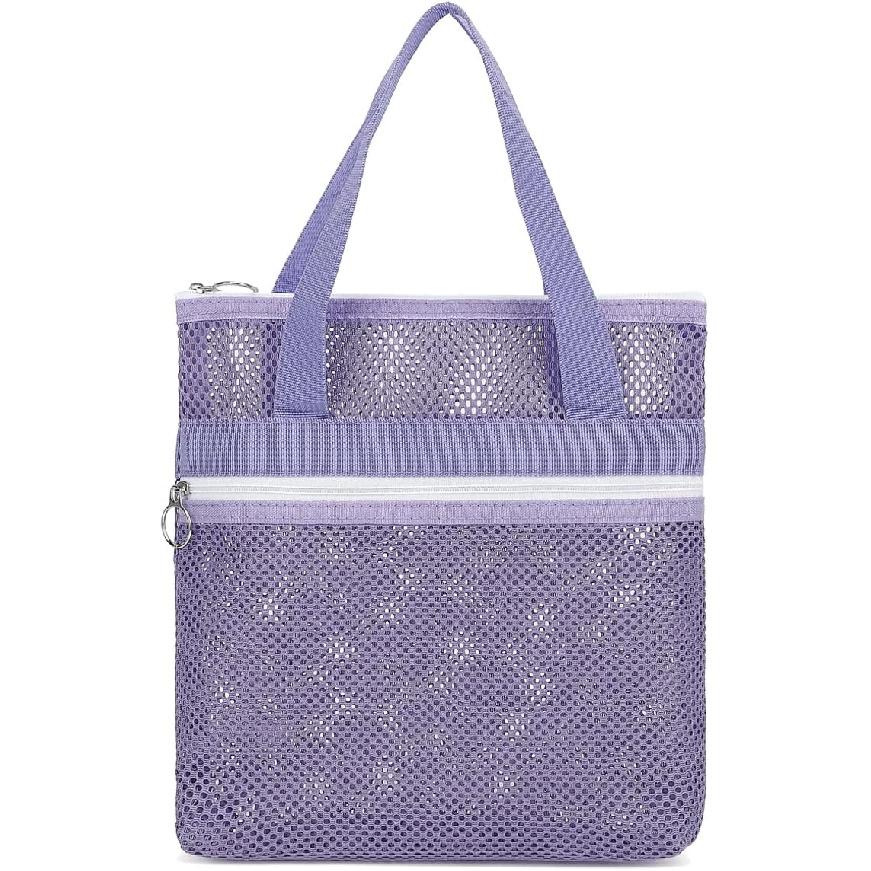Mesh Shower Caddy Portable Shower Bag for Travel, Gym, Camping – Quick-Dry Hanging Toiletry Organizer with Zipper Pockets for Bathroom