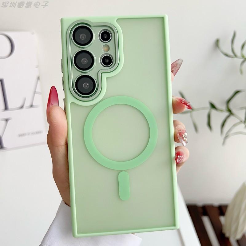 Suitable Samsung S26ultra Gold Shield Matte Skin Magnetic Phone Case S25plus Protective Cover Lens Film S24