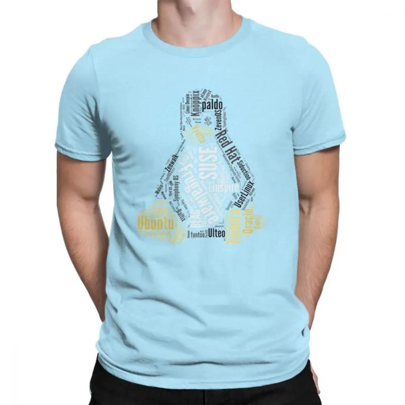 Novelty Tux Linux Distro Distribution Ubuntu T-Shirts Men Harajuku Cotton T Shirt  Tee Shirt Printing Sweatshirt