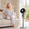 Pedestal Fan with Remote Control - 3 Oscillating Floor Fan, 7.5 Hour Timer, Adjustable Height Table and Floor Use for Bedroom Home