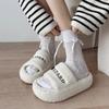 Internet celebrity thick bottom fluffy slippers women wear 2025 new autumn and winter fashion high sense versatile office cotton mop